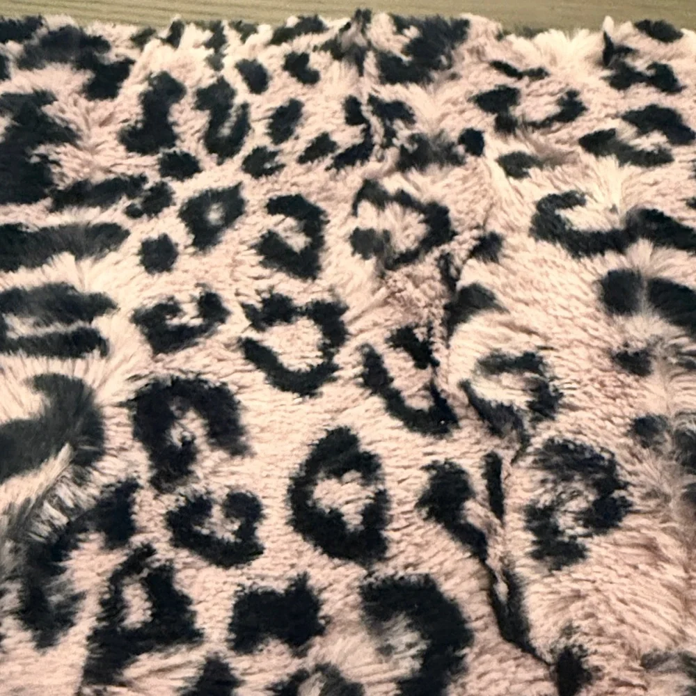 Sew Sweet Minky Purple and Black Jaguar Elderberry Leopard Print Fuzzy Scarf